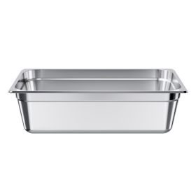 1 Pack Stainless Steam Hotel Pan, Full Size Table Steam Pan, 6 Inch Deep Anti Jam Restaurant Supplies Reusable Rustproof Catering Storage for Home