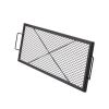 X-Marks Fire Pit Grill Grate, Rectangle Cooking Grate, Heavy Duty Steel Campfire BBQ Grill Grid with Handle & Support X Wire
