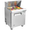28" Commercial Refrigerator Sandwich & Salad Prep Table, 7.4 Cu. Ft Stainless Steel Refrigerated Food Prep Station with 12 Pans, Cut Board