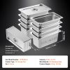 8 Pack Hotel Pans, 1/3 Size Anti-Jam Steam Pan with Lid, 0.8mm Thick Stainless Steel Steam Table Pan, 6-Inch Deep Commercial Table Pan