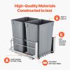 Pull-Out Trash Can, 35 QT x2 Double Under Mount Kitchen Waste Container, Heavy Duty Garbage Recycling Bin with Door Kit and Soft Close Slide
