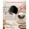 2.5 QT Saucepan, Nonstick Saucepan with Tempered Glass Lid, Multipurpose Cooking Sauce Pot with Detachable Handle