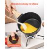 2.5 QT Saucepan, Nonstick Saucepan with Tempered Glass Lid, Multipurpose Cooking Sauce Pot with Detachable Handle