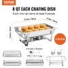 Chafing Dish Buffet Set, 8 Qt 4 Pack, Stainless Chafer with 4 Full Size Pans