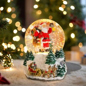 Christmas Snow Globes Gingerbread Man Village House In Cup Christmas Snow Globe With 8 Songs Color Changing Battery Operated Musical Box For Chri (Option: Modern)