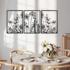 CIFbuy Modern Boho Floral Wall Art Set Of 3 Minimalist Canvas Prints For Living Room Bedroom Office Decor TikTok, Temu Pick-up Service (Option: defaulttitle)
