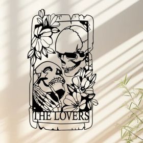CIFbuy Gothic Aluminum Skeleton Lovers Tarot Wall Art Dark Themed Home Decor Holiday Gift(TikTok, Temu Pick-up Service) (Option: defaulttitle)