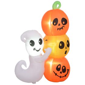 5ft Inflatable Halloween Ghost and Pumpkin, Blow Up LED  Display for Garden Indoor Outdoor (Option: Orange-220x220x160 mm)
