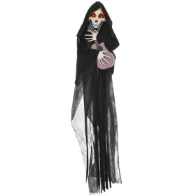 Guitar-Playing Grim Reaper Outdoor Halloween Decoration Animatronic (Option: Black-170x160x330 mm)