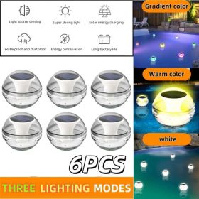Solar Pool Lights, LED Outdoor IPX7 Waterproof Pond Lights For Waterscape Decoration, Pool, Pond, Fountain, Garden Party, Floating Light Decorati (Option: 6PCS)
