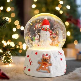 Christmas Snow Globes Gingerbread Man Village House In Cup Christmas Snow Globe With 8 Songs Color Changing Battery Operated Musical Box For Chri (Option: ArtDeco)