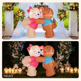 Halloween Outdoor Decorations, Blow Up Yard Decorations, Built-in LED Lights Décor For Indoor Home Party Garden Lawn Store, 5.9FT Pumpkin Ghost (Option: KissingBears)