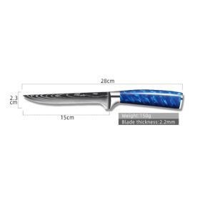 8-inch Chef Knife with Blue Resin Handle (Option: 6inch boning knife)