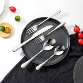 30-Piece Silverware Set Stainless Steel Cutlery Flatware Utensil Kitchen For 6 (Option: Natural)