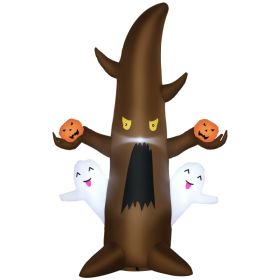 5' Halloween Inflatables Outdoor Decorations Ghost Tree with Pumpkins, Blow-Up LED Yard Decor Indoor Outdoor for Garden, Lawn, Party, Holiday (Option: Brown-160x160x160 mm)