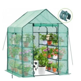 Outdoor And Indoor Small Greenhouses, Portable Greenhouses, Multi-layer Plant-growing Racks With Polyethylene Covers (Option: 56GN)