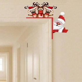CIFbuy Waterproof Reindeer Christmas Door Decor Outdoor Indoor Holiday Home Decoration(TikTok, Temu Pick-up Service) (Option: defaulttitle)